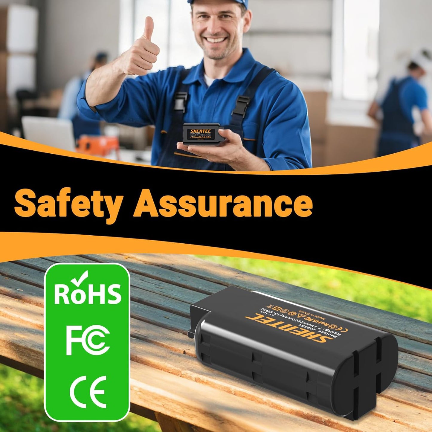 SHENTEC 2 Pack 7.4V 2.5Ah 2500mAh Battery Compatible with Paslode