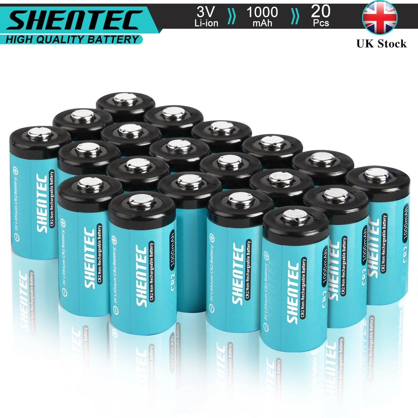 SHENTEC 20Pcs 1000mAh 3Volt CR-2 CR2 Lithium Battery For DR2R DLCR2 KCR2 CR17355