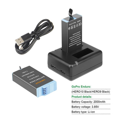 SHENTEC 3.85 V, 2000 mAh Li-Ion for GoPro Enduro Battery