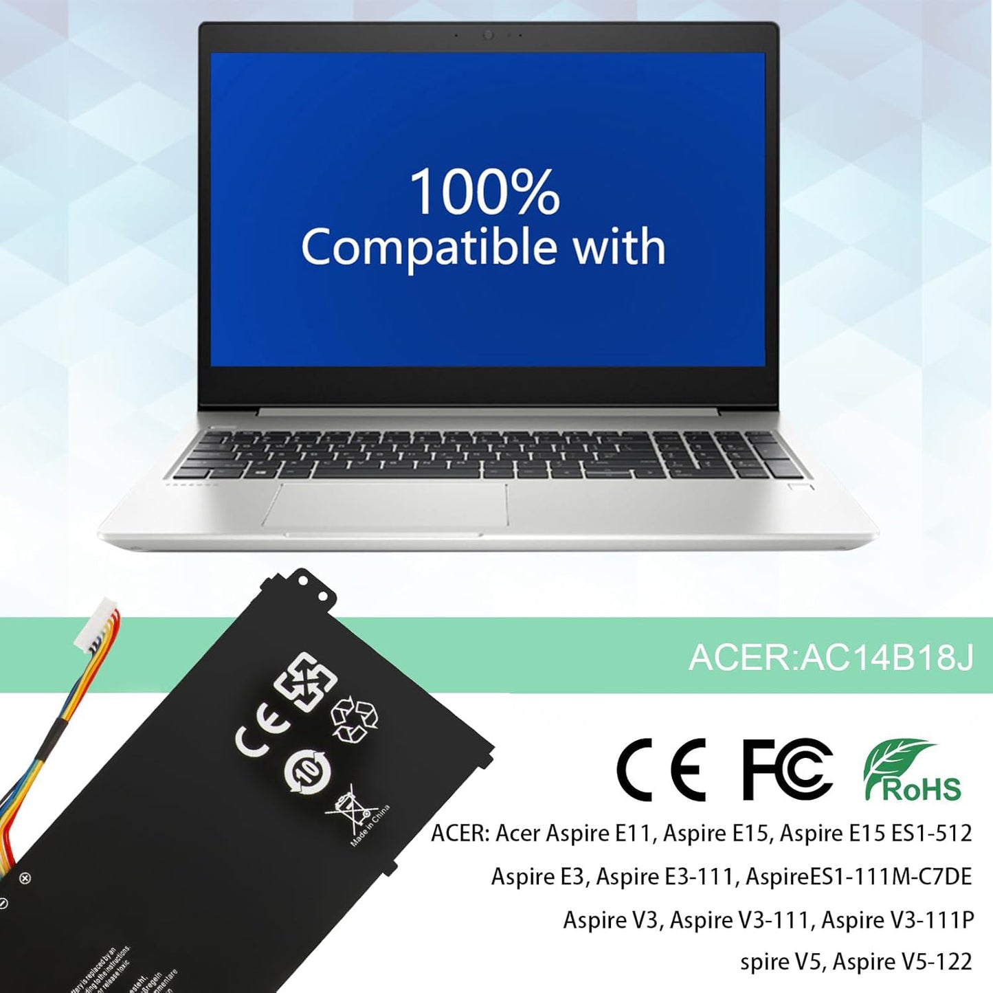 SHENTEC AC14B18J AC14B8K AC14B3K Battery for Acer Aspire