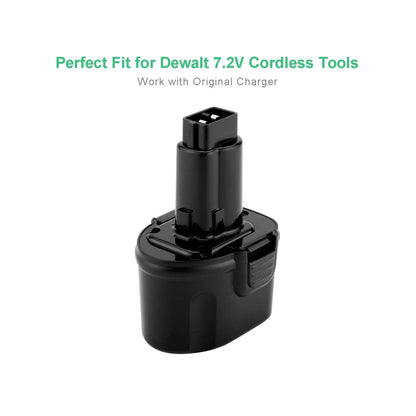 SHENTEC 2 Pack 3000mAh 7.2V Battery Compatible with Dewalt