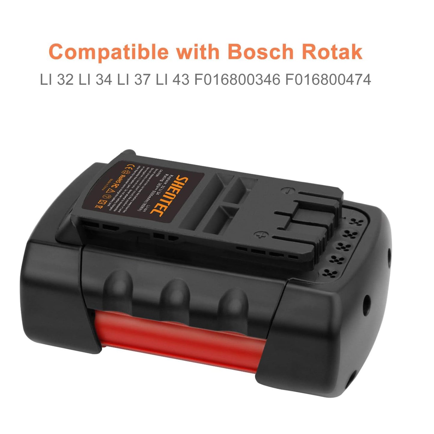 SHENTEC 36V 5aH Li-ion Replacement Battery For Bosch Rotak 32 LI 34 LI 37 LI 43 LI Bosch 36V BAT810 BAT836 BAT840 D70771 2607336003