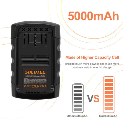 SHENTEC 36V 5aH Li-ion Replacement Battery For Bosch Rotak 32 LI 34 LI 37 LI 43 LI Bosch 36V BAT810 BAT836 BAT840 D70771 2607336003