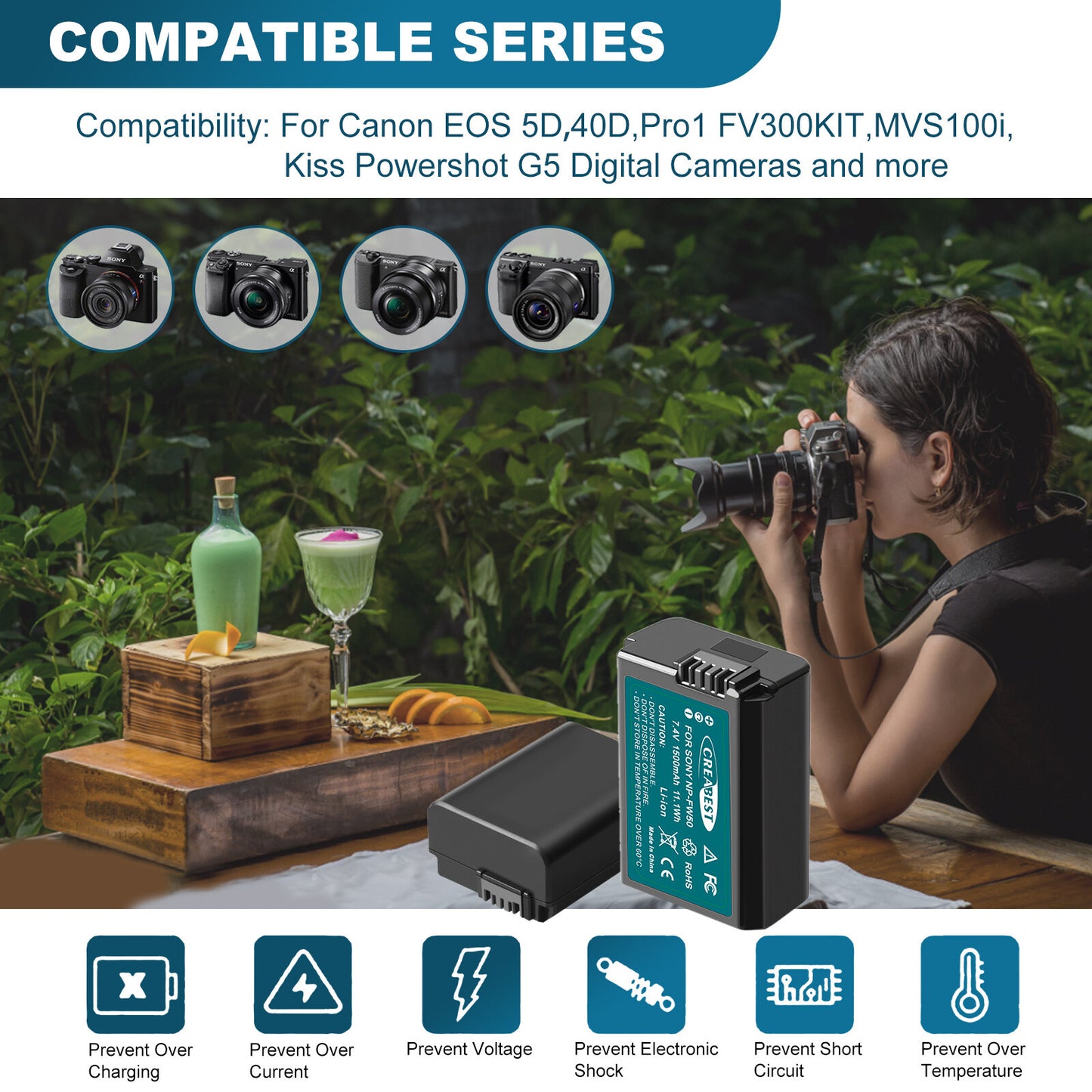 2x BP-511 Battery &LCD Dual Charger For Canon EOS 40D 50D BP-511A 300D 20D 30D