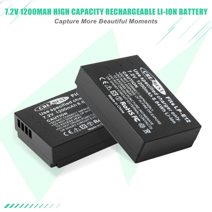 2x LP-E12 Battery +Charger For Canon EOS M M10 M50 PowerShot SX70
