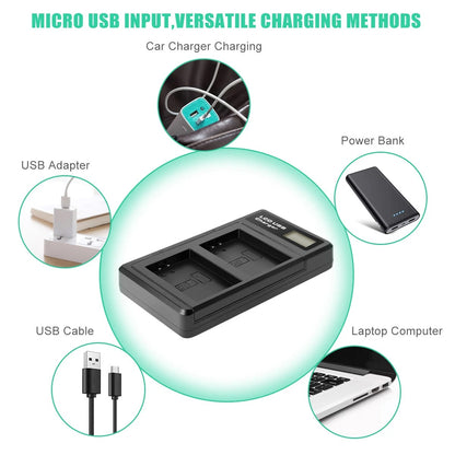 2x LP-E12 Battery +Charger For Canon EOS M M10 M50 PowerShot SX70