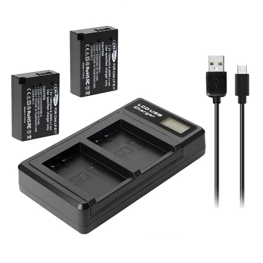 2x LP-E17 Battery+Charger For Canon M3 200D 250D 750D 850D 800D X8i X9 77D M6 M5