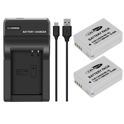 2x NB-10L Battery+Charger For Canon PowerShot G15 G16 G1X SX50HS SX60HS SX40HS