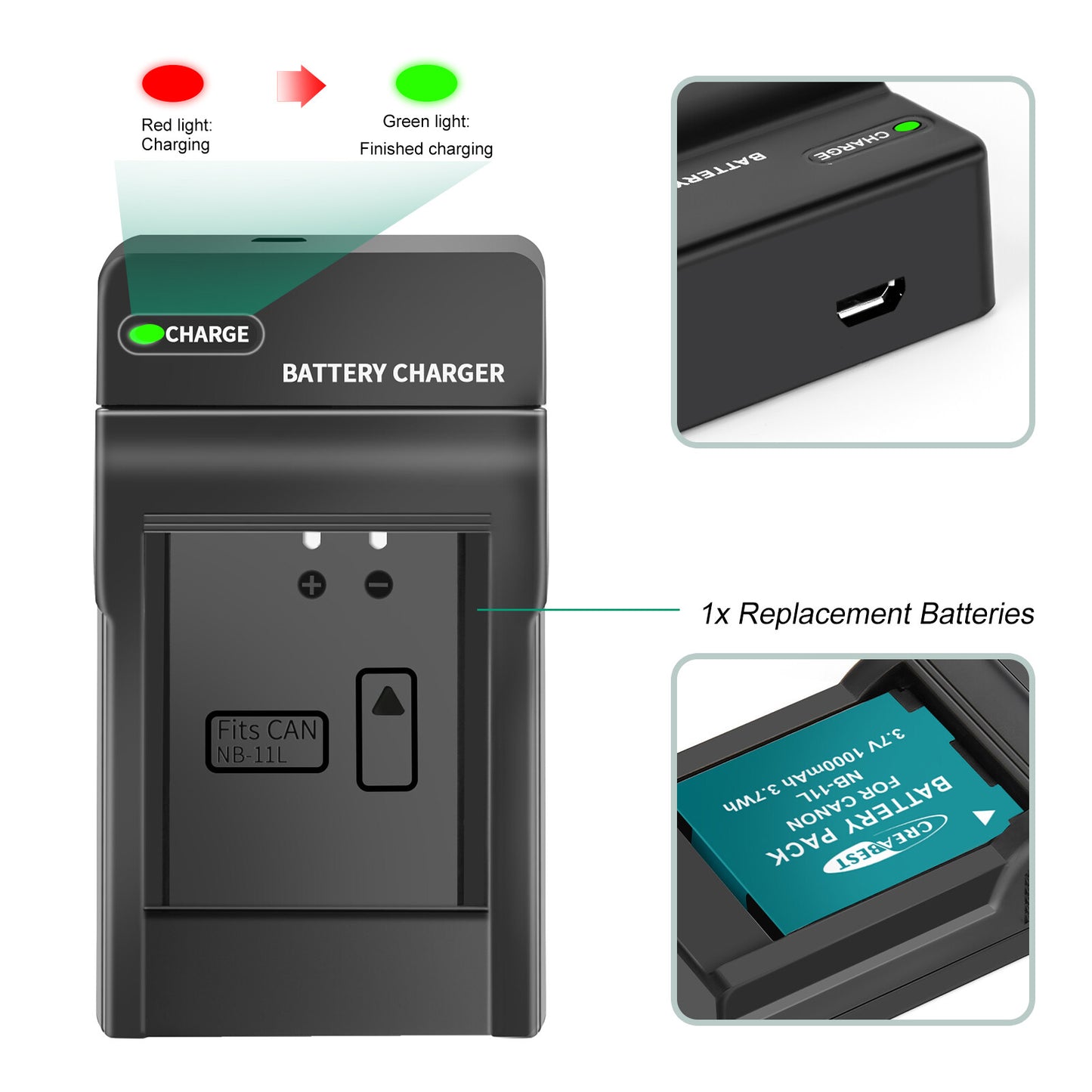 2x NB-11L/11LH Battery+Charger For Canon SX410 SX420 SX430 IS IXUS 180 185 190