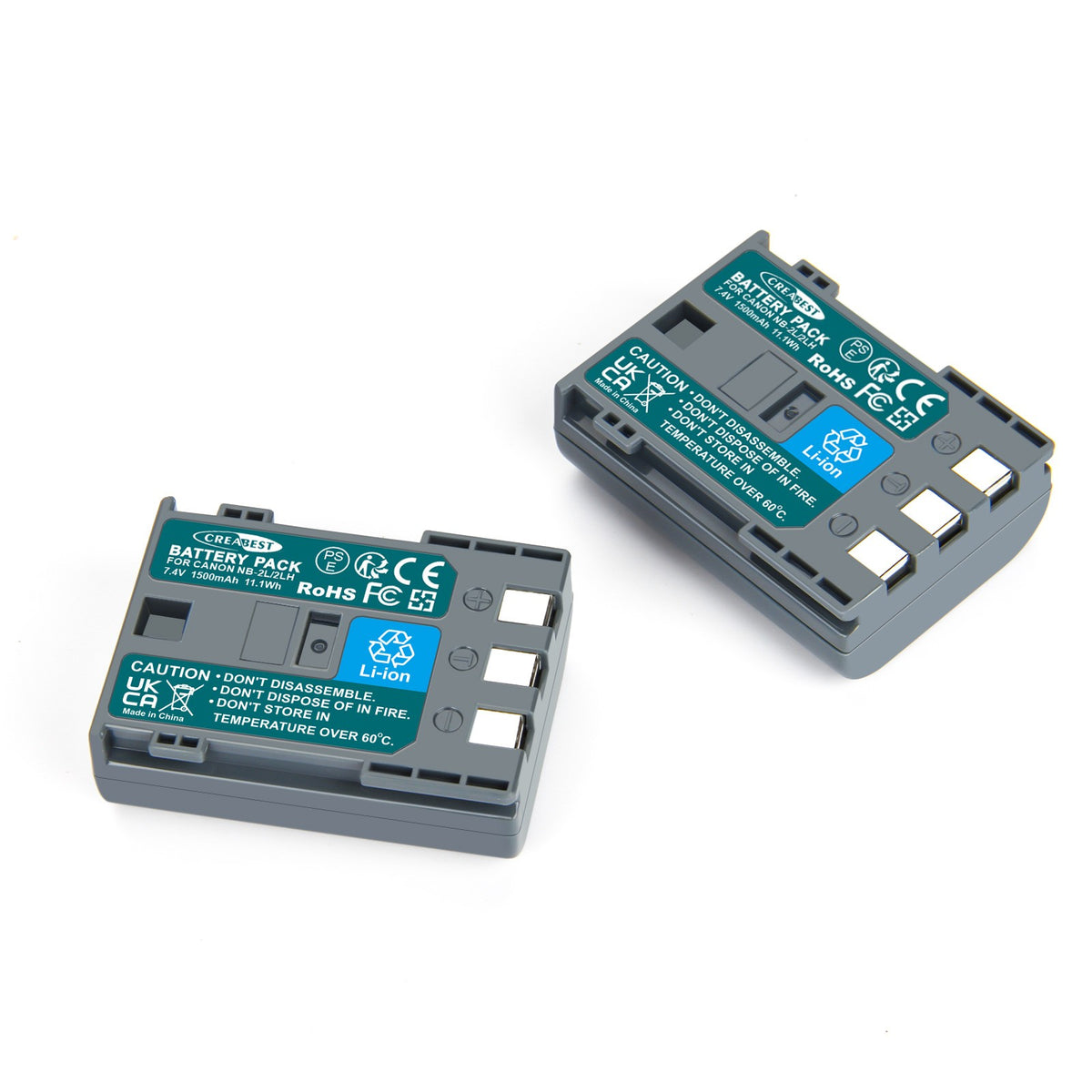 2x NB-2LH Battery+Charger For Canon EOS HV30 HV40 400D 350D HV20 BP-2L14 BP-2L14