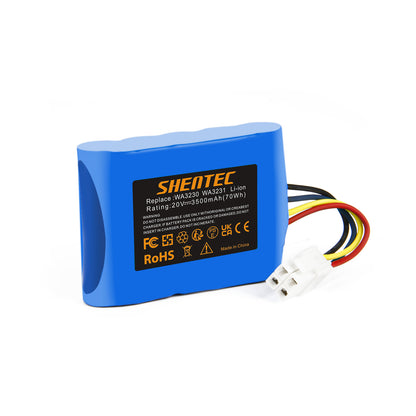 SHENTEC 2x 3500mAh 20V Li-ion Battery For Worx 50032492 50032774 WA3230 WA3231 S500i