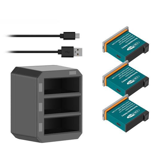 3x 1350mAh Battery+3 Channel Fast Charger USB For DJI Osmo AB1 P01 PT1 Action