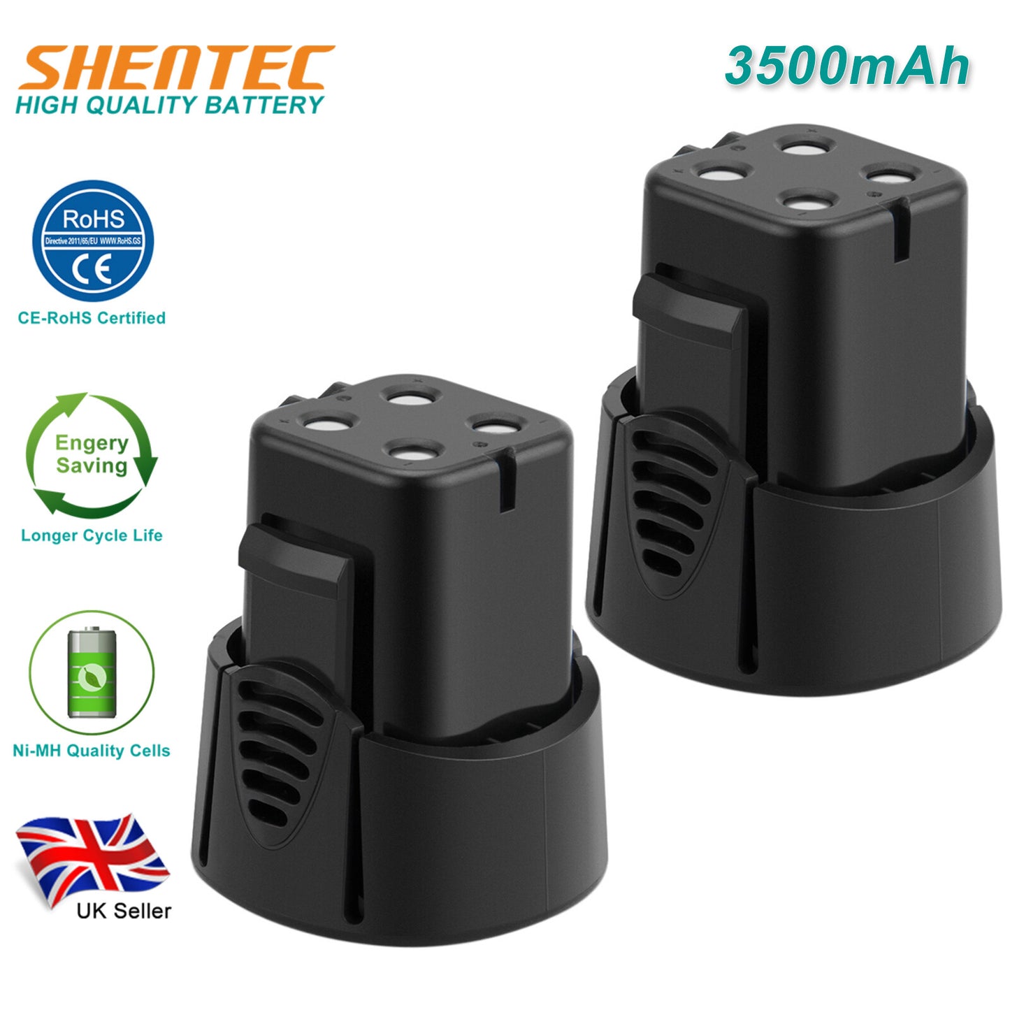 SHENTEC 2x 3.5AH 4.8V Ni-MH Battery For Dremel 755-01 756-01 7300-N/8, -02,5000755-01