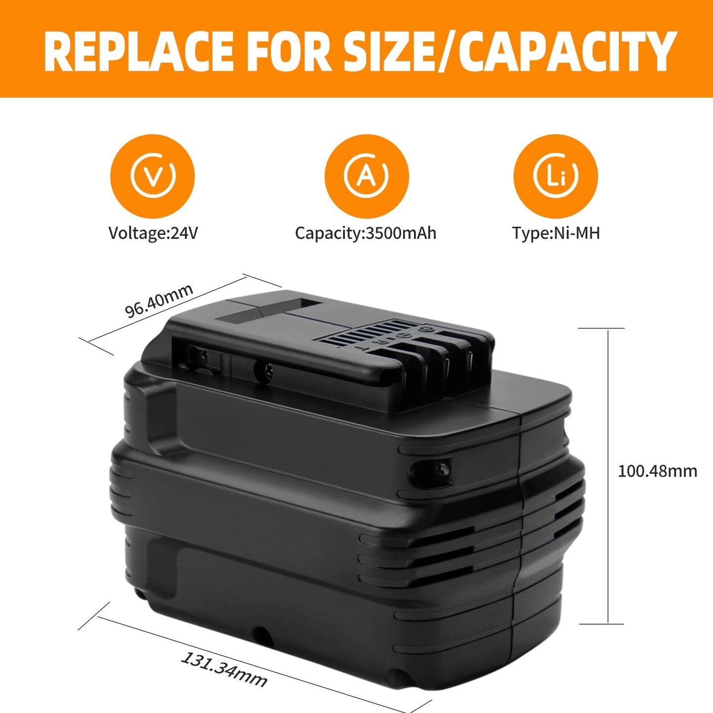 24V 3.5Ah Ni-MH Battery For Dewalt DW0240 DE-24 DE0240 DE0241 DE0243 DW0242