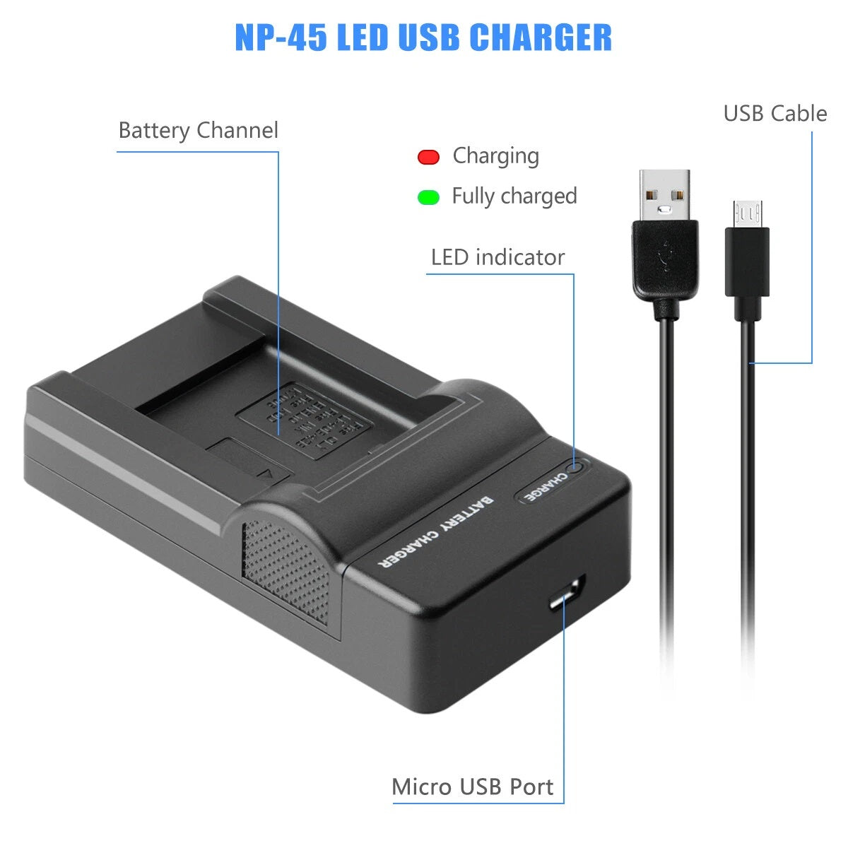 SHENTEC 3.6V 1200mAh Battery For Fujifilm NP-45 Olympus Nikon EN-EL10+Charger