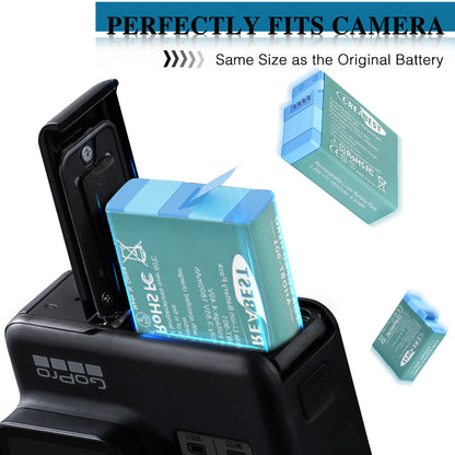 3x AHDBT-901 1800mAh Battery For GoPro Hero9 Hero10 11 Black ADBAT-001 +Charger