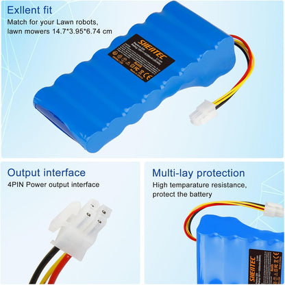 SHENTEC 18V 5000mAh Li-ion Battery for Husqvarna Automower 320/430X/440/450X/520/550  589 58 52-01/589 58 57-01/588 14 64-01/588 14 64-02