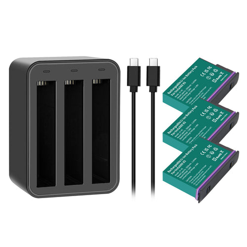 3 PACK 360 X5 Cameras Battery 3000mAh For Insta360 X5 camera + Charging case