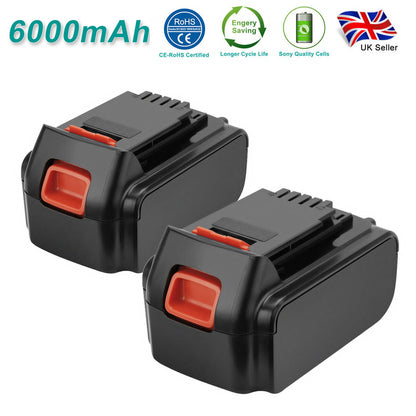 SHENTEC 2X 6AH 20V Li-ion Battery For Black Decker LBX20 BDCDMT120 LDX120SB