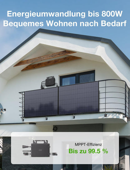 Micro Power Inverter 800W, Inverter Balcony Power Station with WiFi, Plug & Play, App Control, 5 m AC Cable, PV Inverter