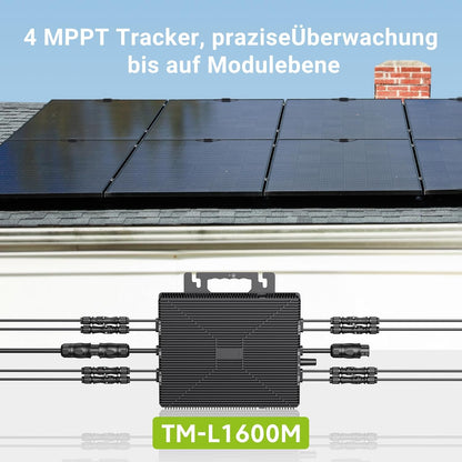 Micro Power Inverter 1600W, Inverter Balcony Power Station with WiFi, Plug & Play, App Control, 5 m AC Cable, PV Inverter