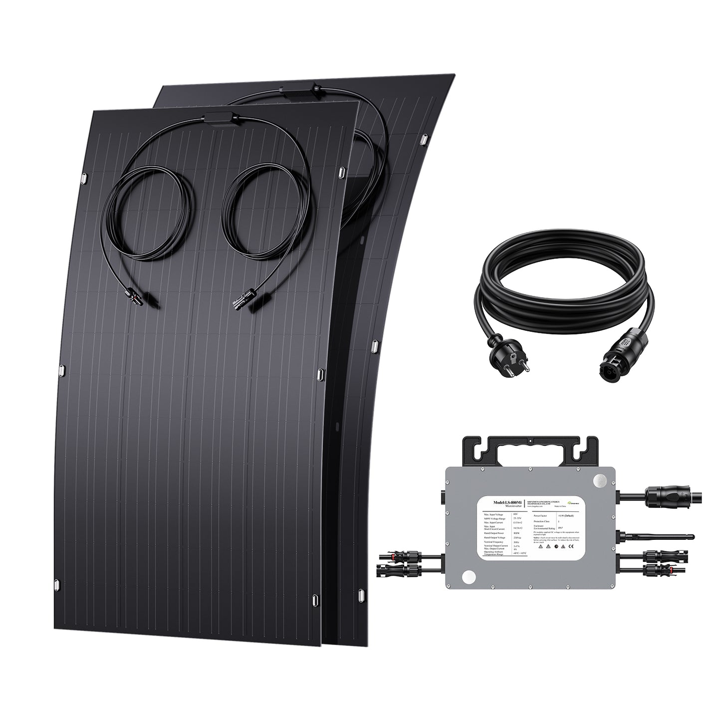 240W Flexible Solar Panel Kit, 2 x 120 W Flexible Solar Cell Module, IP67 for Balcony Motorhome, Car, Shed, Roof, Boat ,Off Grid
