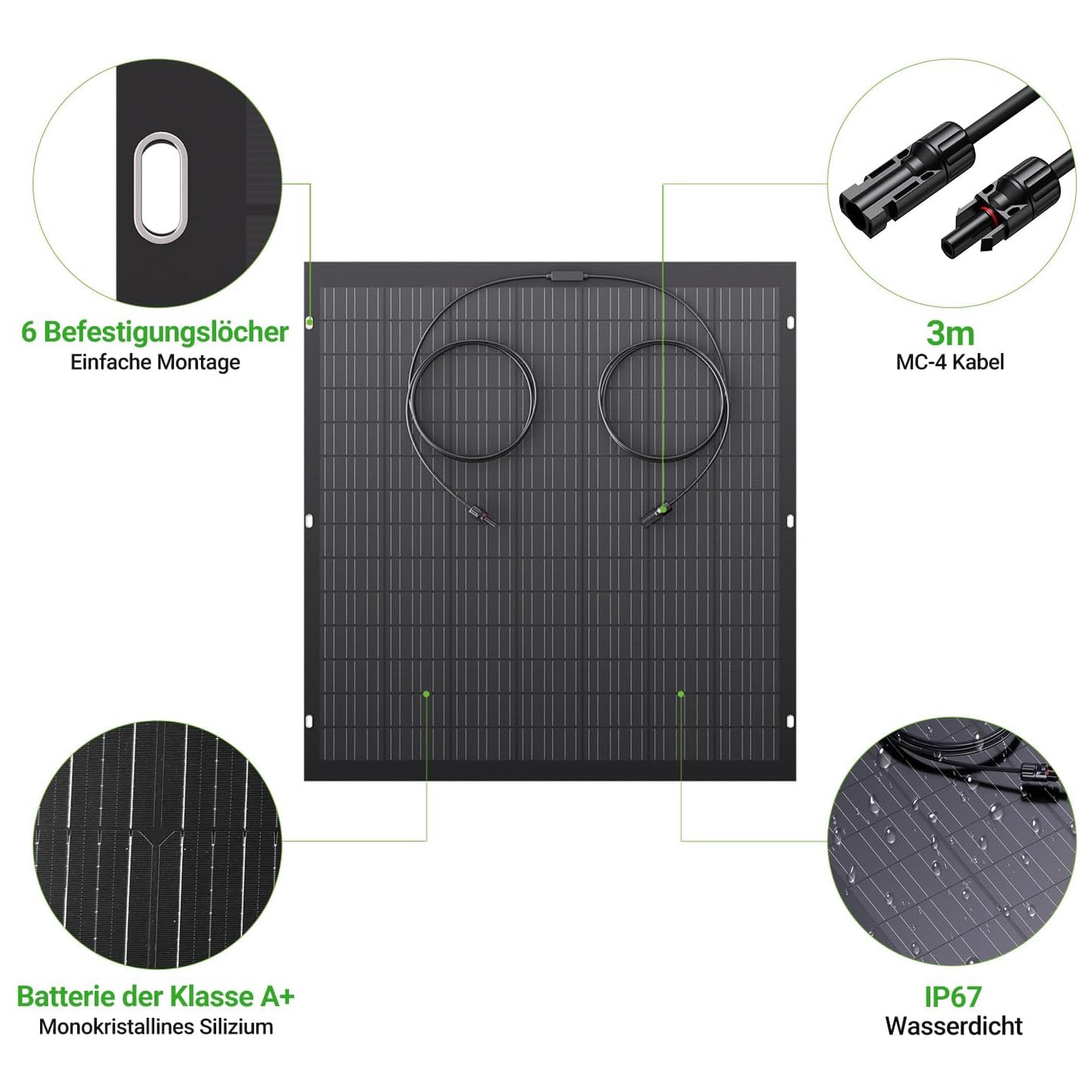 480W Flexible Solar Panel Kit 2 x 240 W Flexible Solar Module for Motorhome, Car, Shed, Roof, Boat, Balcony, IP67, Solar Cell Photovoltaic Off Grid