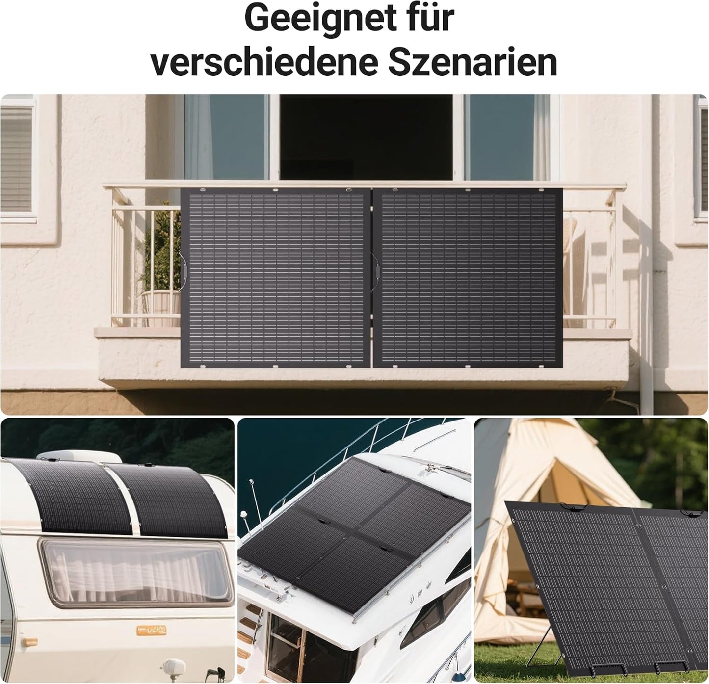 480W Flexible Solar Panel Kit 2 x 240 W Flexible Solar Module for Motorhome, Car, Shed, Roof, Boat, Balcony, IP67, Solar Cell Photovoltaic Off Grid