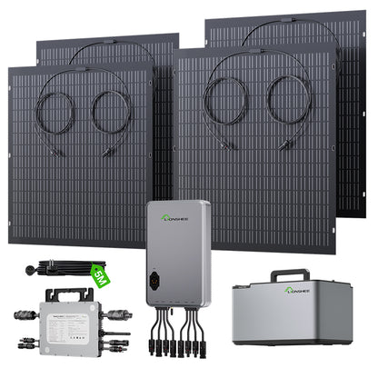 Balcony Power Station 800W Flexible Solar Kit With 4 x 200 W Solar Panel & Inverter 800W,1600W Smart Hub &1024WH Power Box