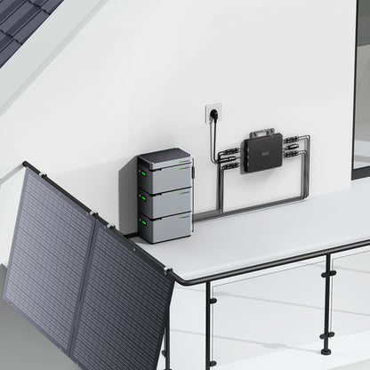 Balcony Power Station 800W Flexible Solar Kit With 4 x 200 W Solar Panel & Inverter 800W,Smart Hub &3 X 1024WH Power Box