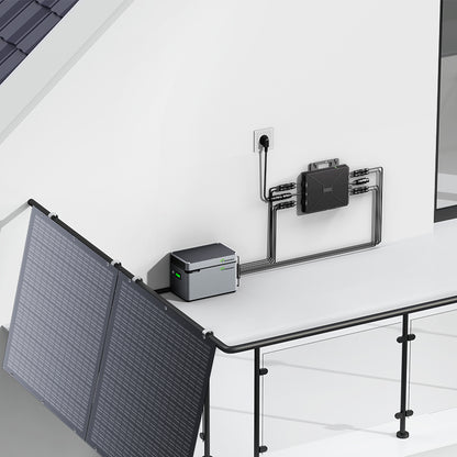 Balcony Power Station 800W Flexible Solar Kit With 4 x 200 W Solar Panel & Inverter 800W,1600W Smart Hub &1024WH Power Box