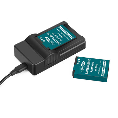 2x EN-EL12 Battery+Charger For Nikon CoolPix P310 P330 B600 A900 P300 S8000 S31