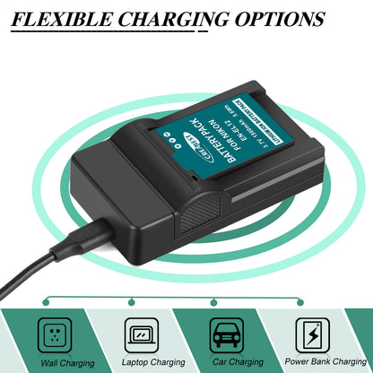 2x EN-EL12 Battery+Charger For Nikon CoolPix P310 P330 B600 A900 P300 S8000 S31