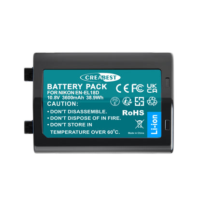 3.6Ah 10.8V ЕN-ЕL18 ЕN-ЕL-18А ЕN-ЕL-18В Battery For Nikon D4 D4S D5 D6 Z9 D500