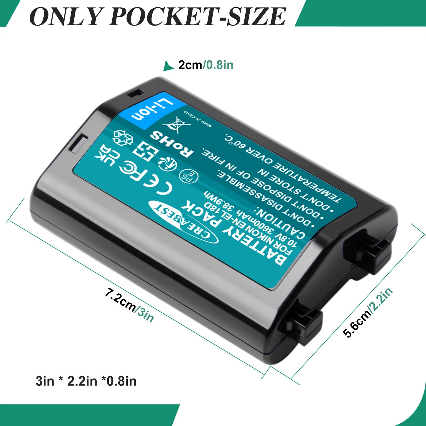 3.6Ah 10.8V ЕN-ЕL18 ЕN-ЕL-18А ЕN-ЕL-18В Battery For Nikon D4 D4S D5 D6 Z9 D500