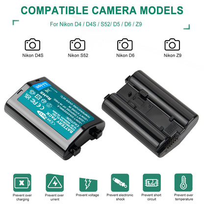 3.6Ah 10.8V ЕN-ЕL18 ЕN-ЕL-18А ЕN-ЕL-18В Battery For Nikon D4 D4S D5 D6 Z9 D500