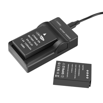 2x 1350mAh EN-EL20 EN-EL20a Battery For Nikon Coolpix P950 P1000 J1 J2+Charger