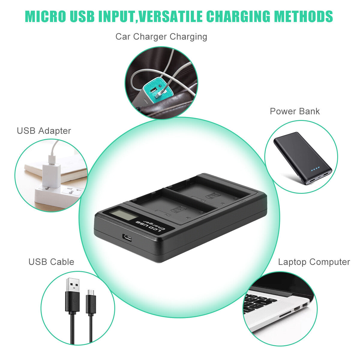 2x EN-EL9 2.0Ah Battery +Charger For Nikon EN-EL9a D40X DSLR D3000 D5000 D60 D40