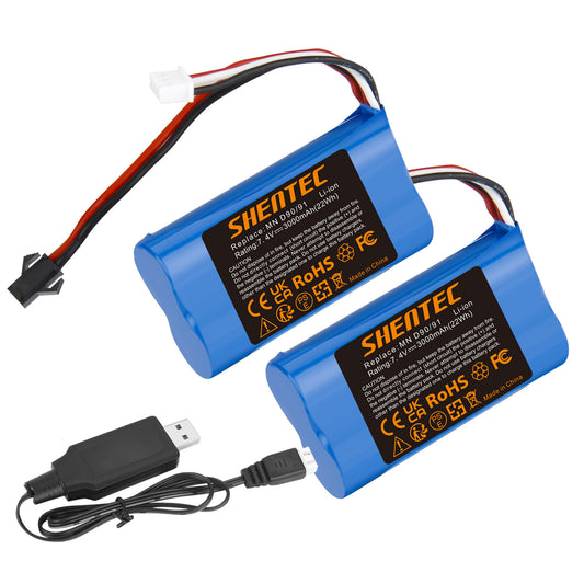 SHENTEC 3Ah 7.4V Li-ion Battery for MN D90/91 MN 99/99S RC Car Model H101 H105 RC