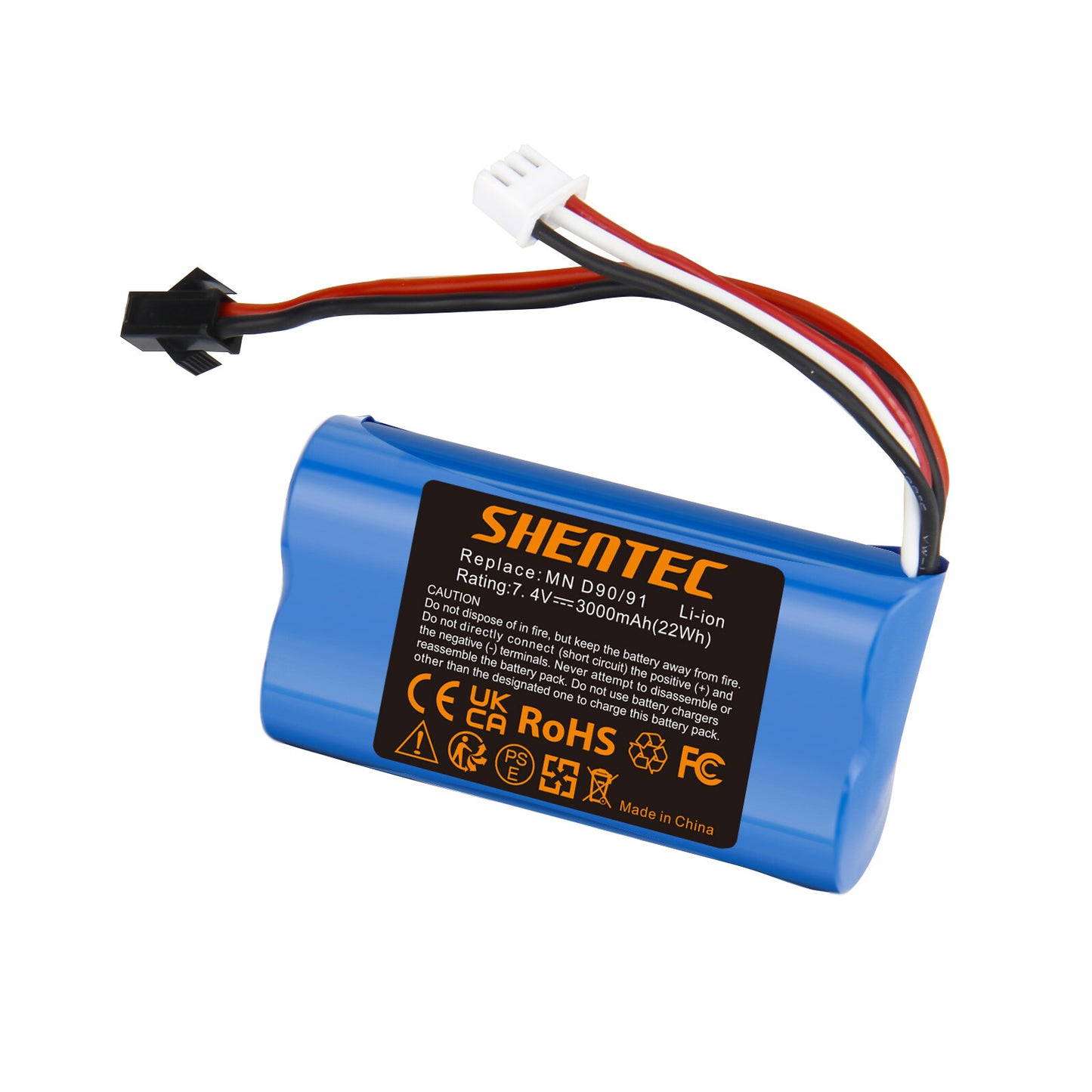 SHENTEC 3Ah 7.4V Li-ion Battery for MN D90/91 MN 99/99S RC Car Model H101 H105 RC