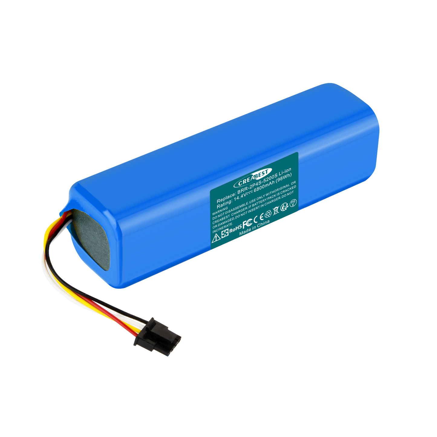 6.8Ah 14.4V Replacement Battery For Xiaomi BRR-2P4S-5200S,Roborock S50 S51 S55,T61 T60 T65