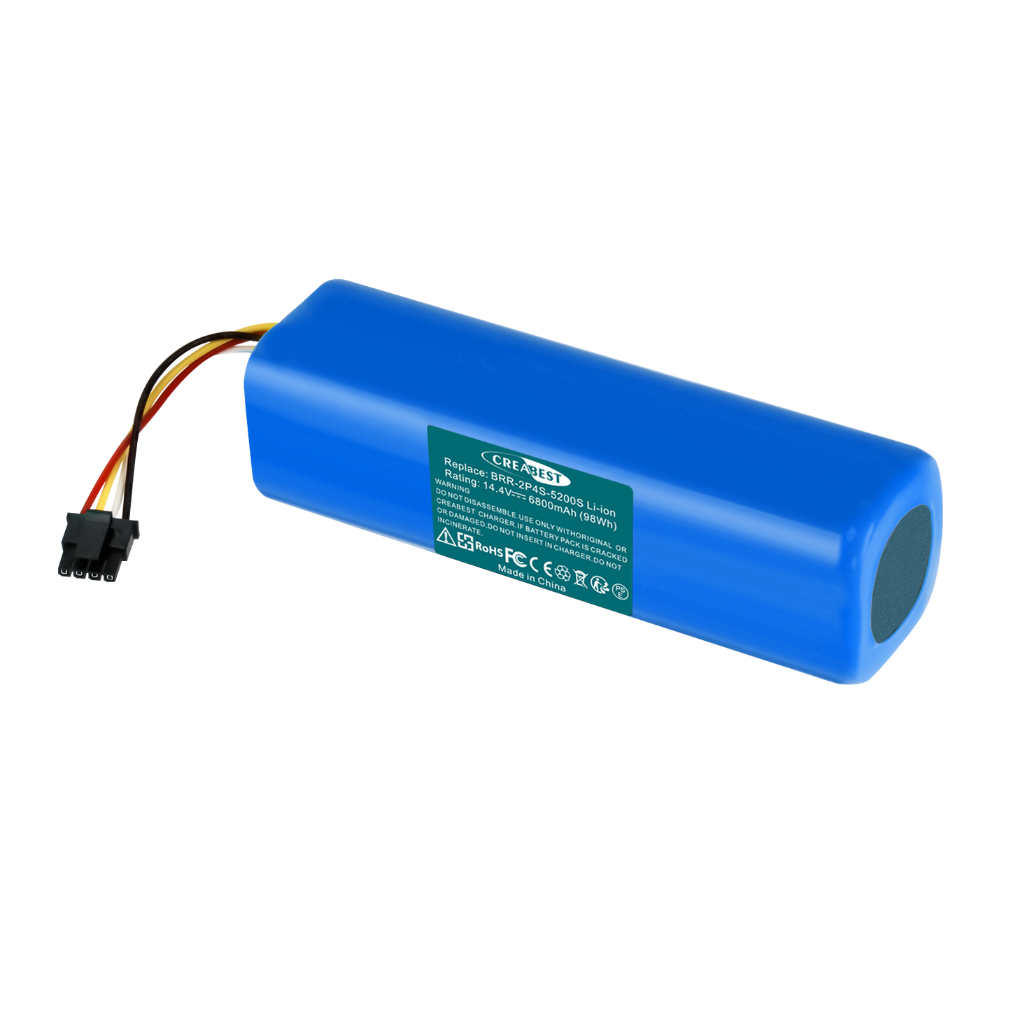 6.8Ah 14.4V Replacement Battery For Xiaomi BRR-2P4S-5200S,Roborock S50 S51 S55,T61 T60 T65