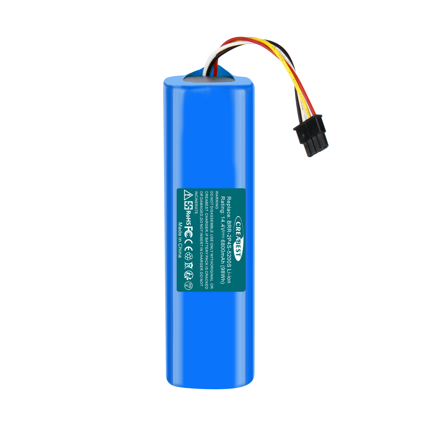 6.8Ah 14.4V Replacement Battery For Xiaomi BRR-2P4S-5200S,Roborock S50 S51 S55,T61 T60 T65