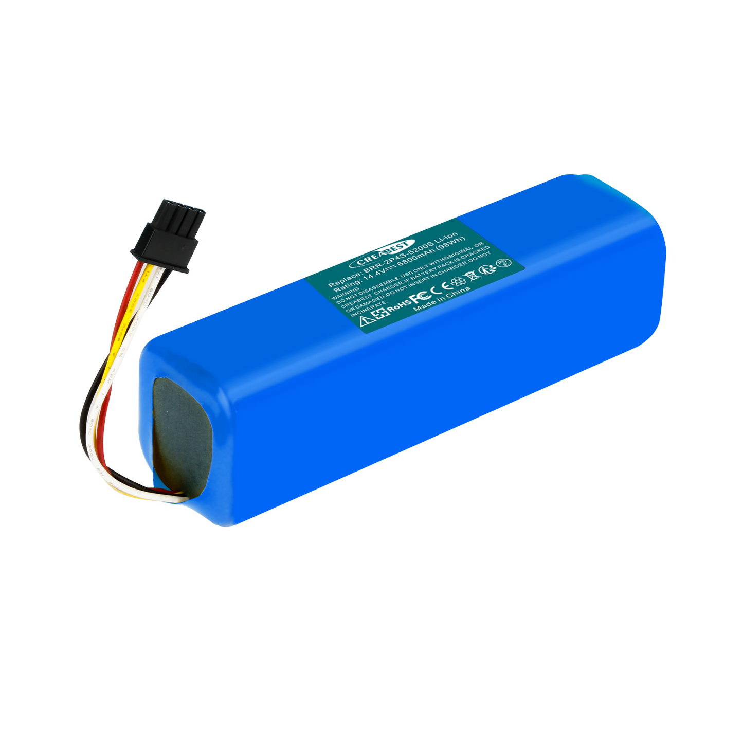 6.8Ah 14.4V Replacement Battery For Xiaomi BRR-2P4S-5200S,Roborock S50 S51 S55,T61 T60 T65