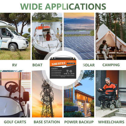 SHENTEC 12.8V 30AH Lithium LiFePO4 Battery  for Home RV Boat Emergency Power