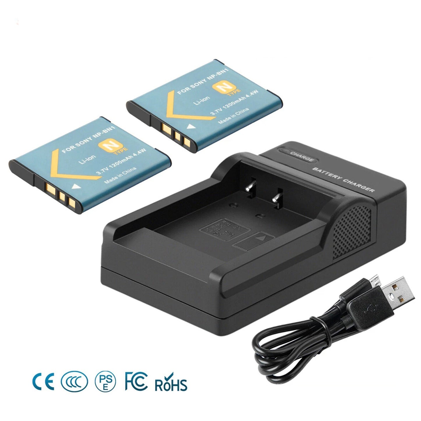 2Pcs NP-BN1 Battery Charger For Sony Cyber-Shot DSC-W310 W800 W320 W350 W380