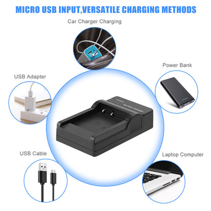 2Pcs NP-BN1 Battery Charger For Sony Cyber-Shot DSC-W310 W800 W320 W350 W380