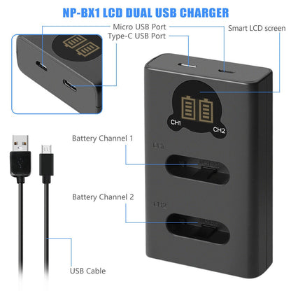 SHENTEC 2-Pack NP-BX1 Battery for Sony DSC-RX100 HX300 H400 WX350 WX400 HX50V HX60