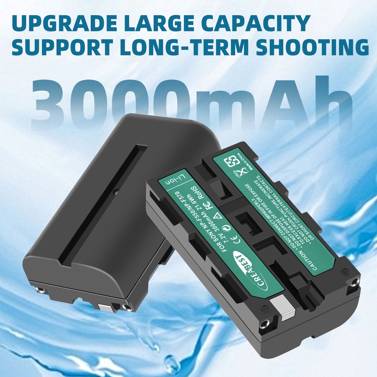 2Pack 7.2V NP-F550 Battery+Dual Charger For SONY NP-F970 NP-F960 F990 F950 F530 F330