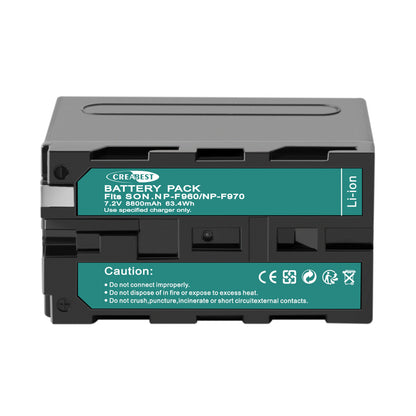 2x NP-F960 NP-F970 NP-F950 8.8Ah Battery + Dual Charger For Sony NP-F330 NP-F550